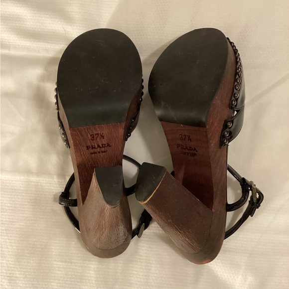 Prada T-strap Wooden Clogs - Picture 8 of 12